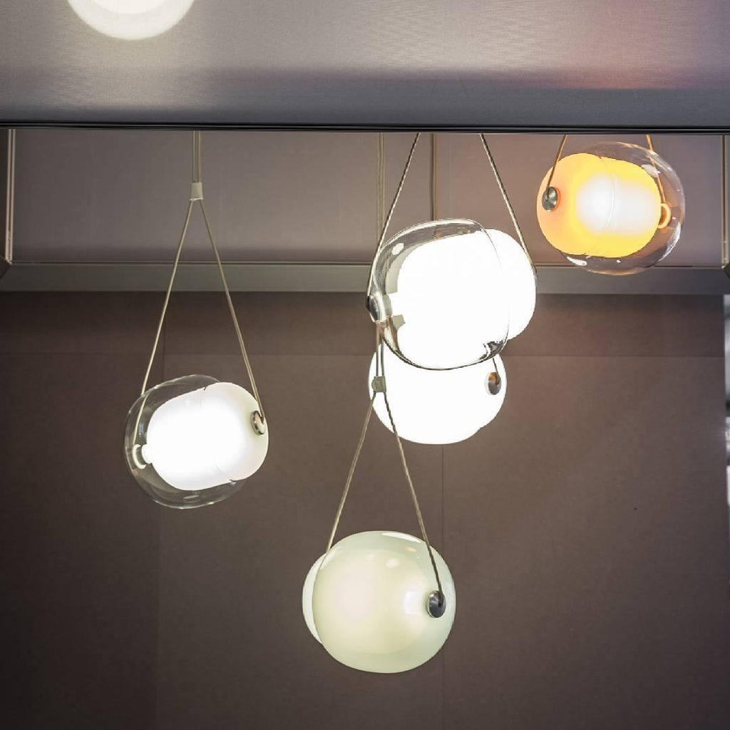Cello Hand-Blown Glass Pendant Light - Elegant Pear-Shaped Hanging Lamp for Kitchen & Dining Room