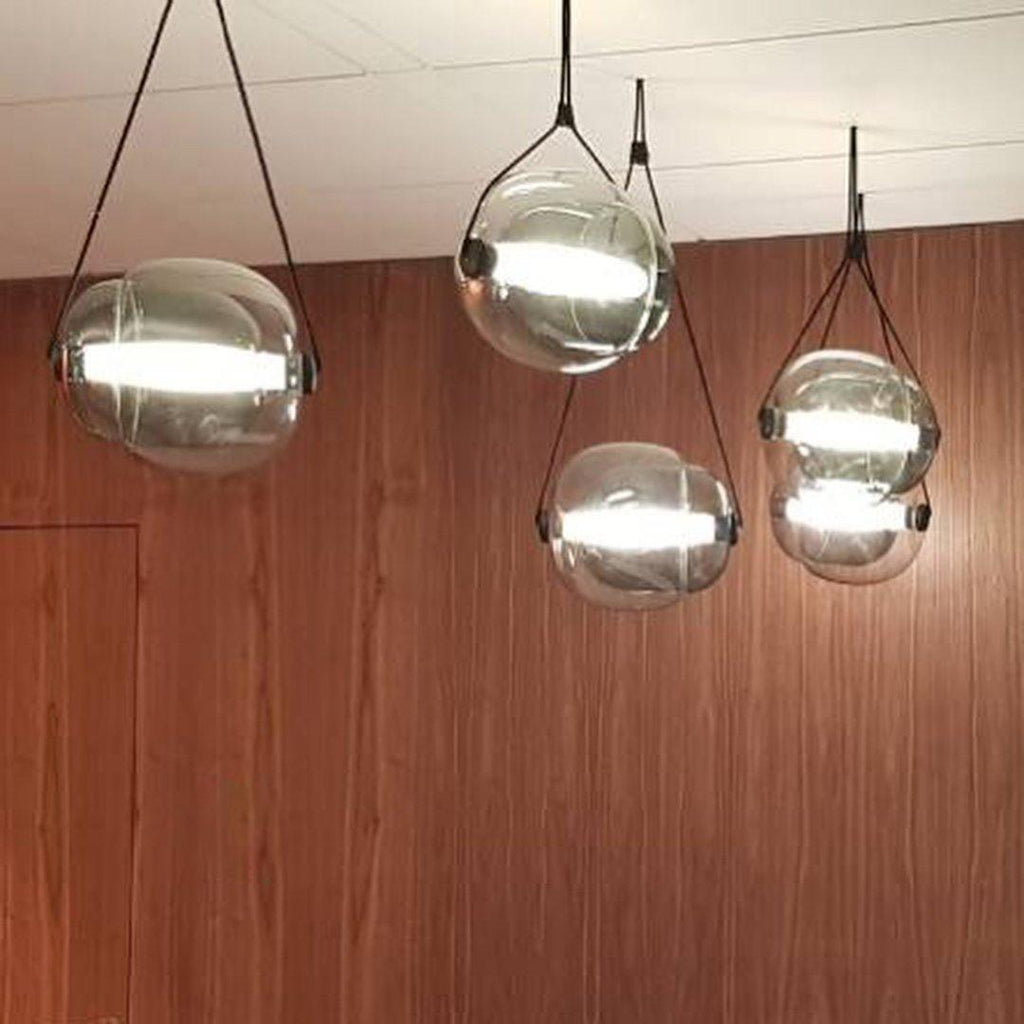 Cello Hand-Blown Glass Pendant Light - Elegant Pear-Shaped Hanging Lamp for Kitchen & Dining Room