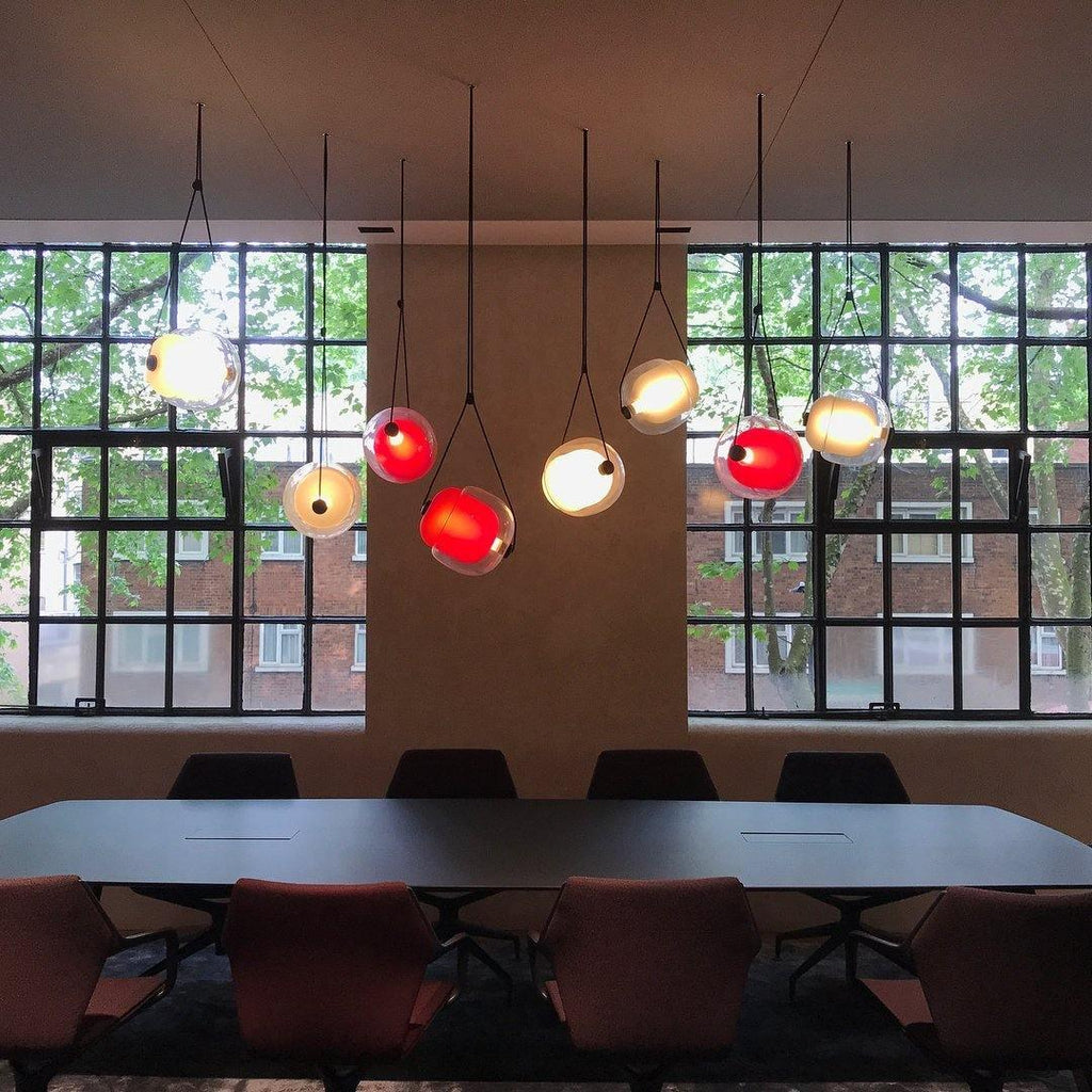 Cello Hand-Blown Glass Pendant Light - Elegant Pear-Shaped Hanging Lamp for Kitchen & Dining Room