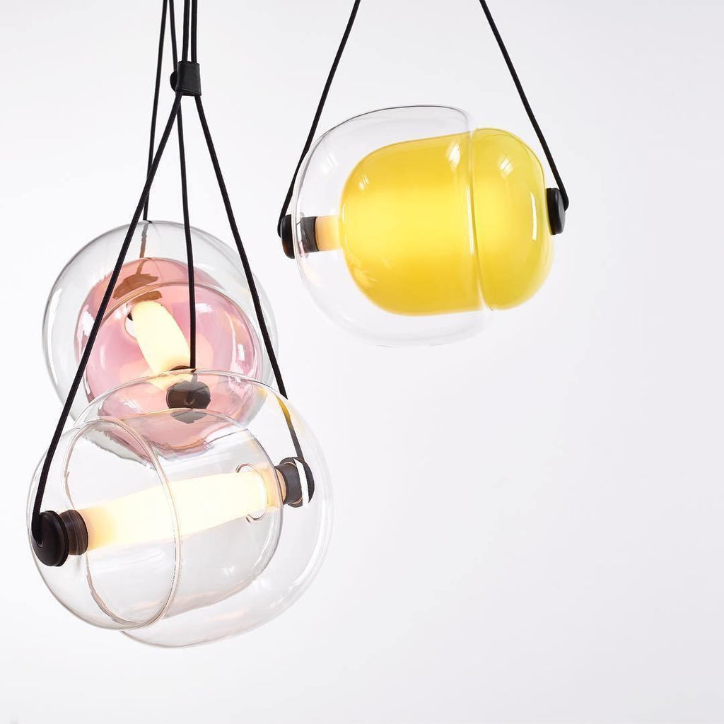 Cello Hand-Blown Glass Pendant Light - Elegant Pear-Shaped Hanging Lamp for Kitchen & Dining Room
