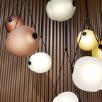 Cello Hand-Blown Glass Pendant Light - Elegant Pear-Shaped Hanging Lamp for Kitchen & Dining Room