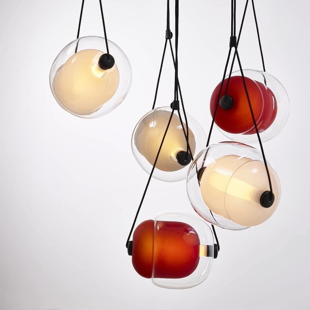 Cello Hand-Blown Glass Pendant Light - Elegant Pear-Shaped Hanging Lamp for Kitchen & Dining Room