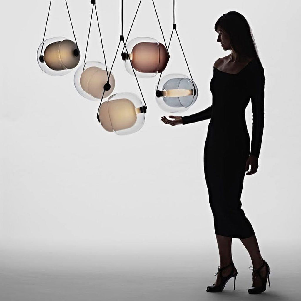 Cello Hand-Blown Glass Pendant Light - Elegant Pear-Shaped Hanging Lamp for Kitchen & Dining Room