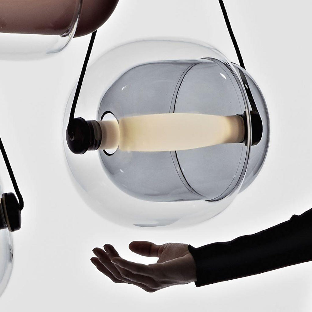 Cello Hand-Blown Glass Pendant Light - Elegant Pear-Shaped Hanging Lamp for Kitchen & Dining Room