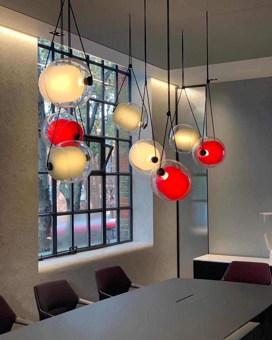 Cello Hand-Blown Glass Pendant Light - Elegant Pear-Shaped Hanging Lamp for Kitchen & Dining Room