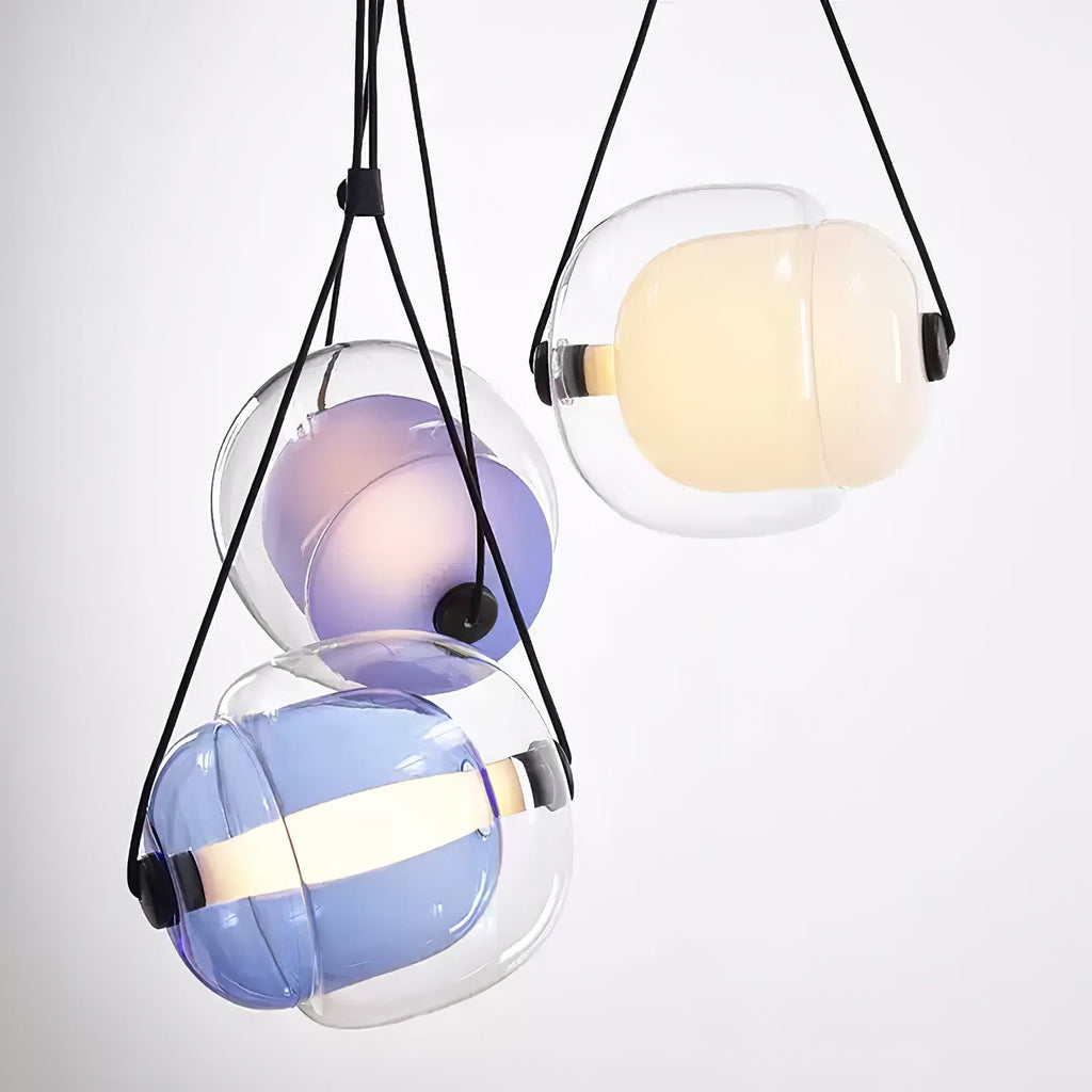 Cello Hand-Blown Glass Pendant Light - Elegant Pear-Shaped Hanging Lamp for Kitchen & Dining Room