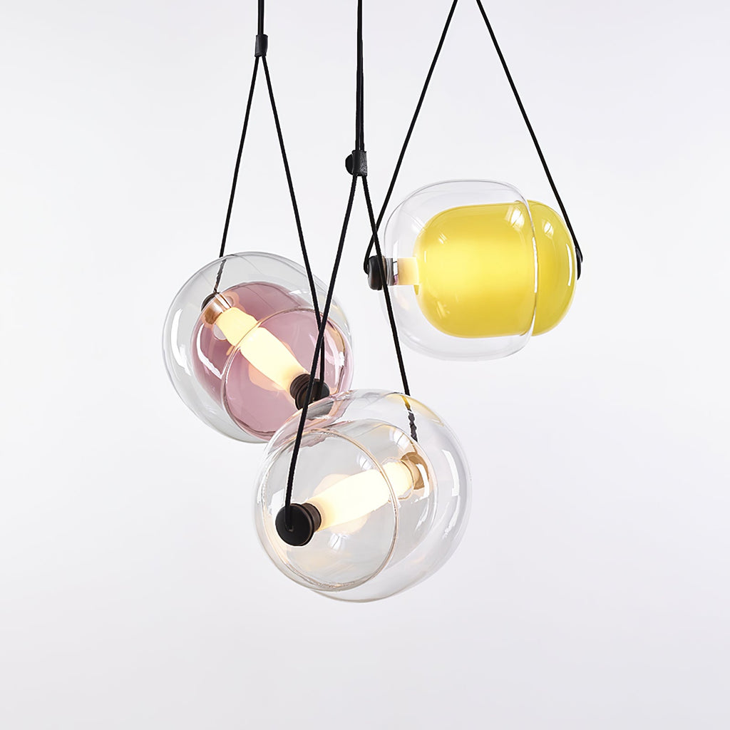 Cello Hand-Blown Glass Pendant Light - Elegant Pear-Shaped Hanging Lamp for Kitchen & Dining Room