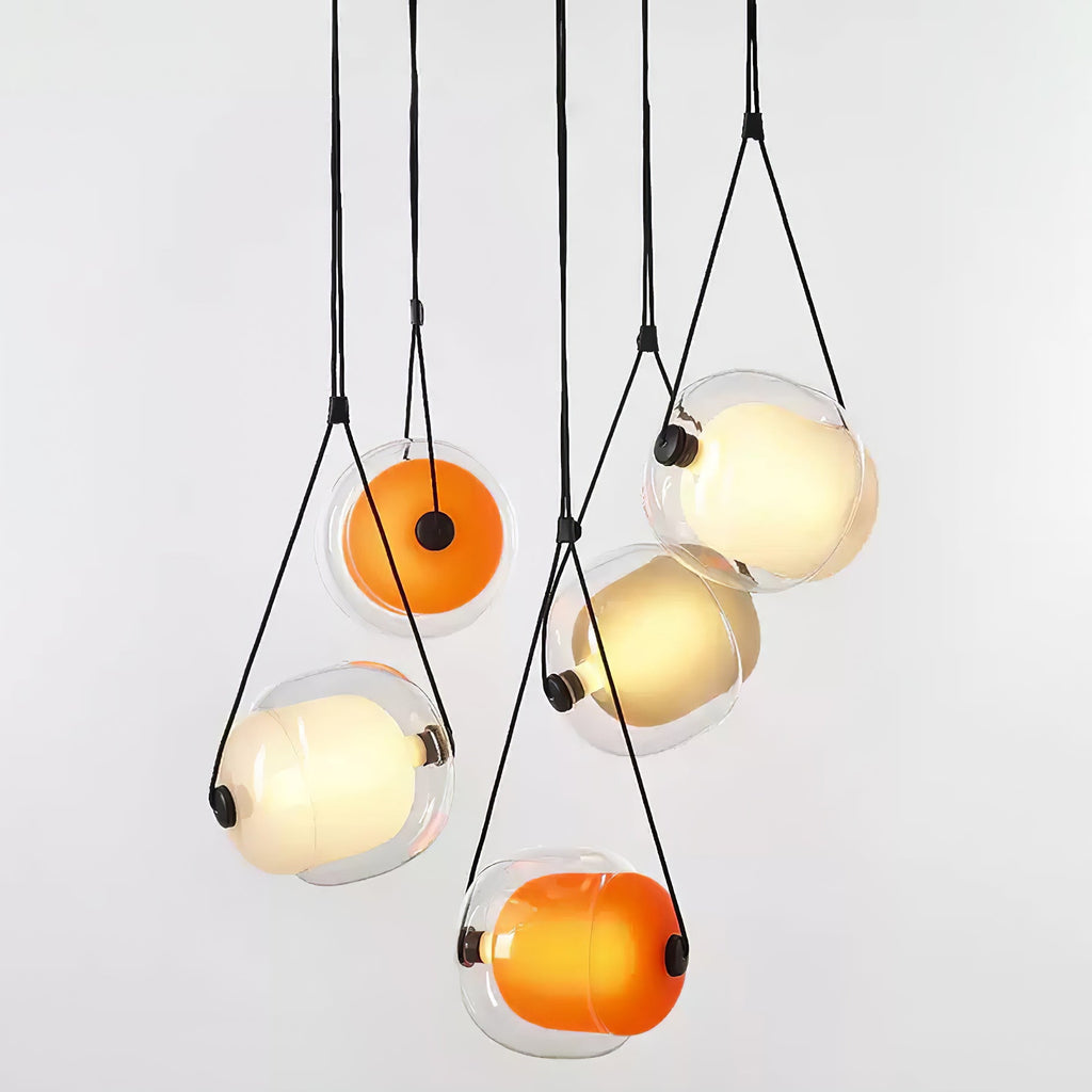 Cello Hand-Blown Glass Pendant Light - Elegant Pear-Shaped Hanging Lamp for Kitchen & Dining Room