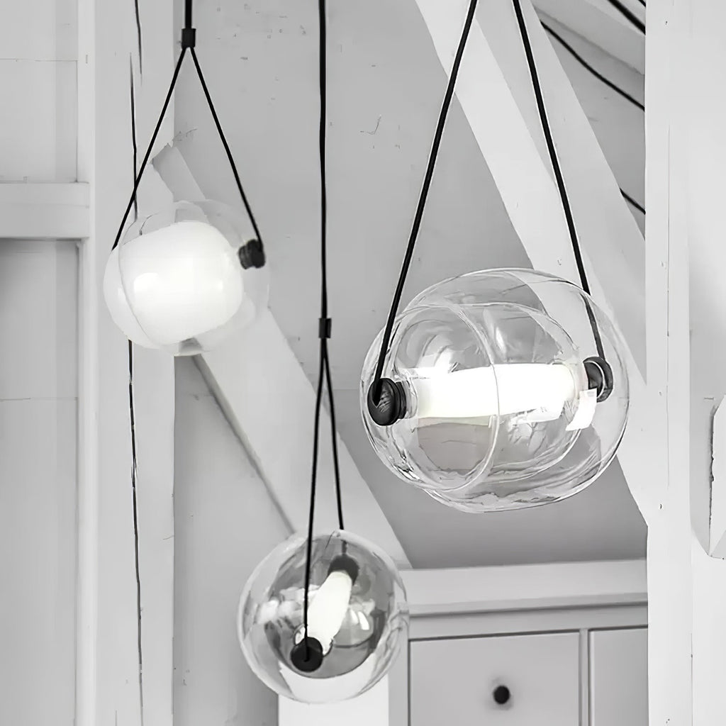 Cello Hand-Blown Glass Pendant Light - Elegant Pear-Shaped Hanging Lamp for Kitchen & Dining Room