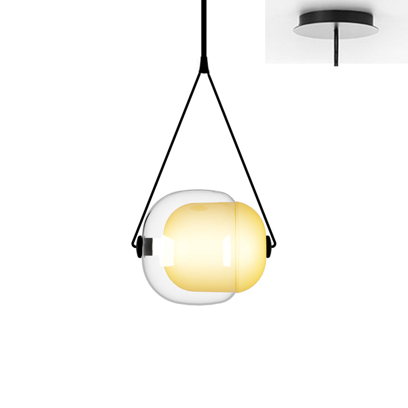 Cello Hand-Blown Glass Pendant Light - Elegant Pear-Shaped Hanging Lamp for Kitchen & Dining Room
