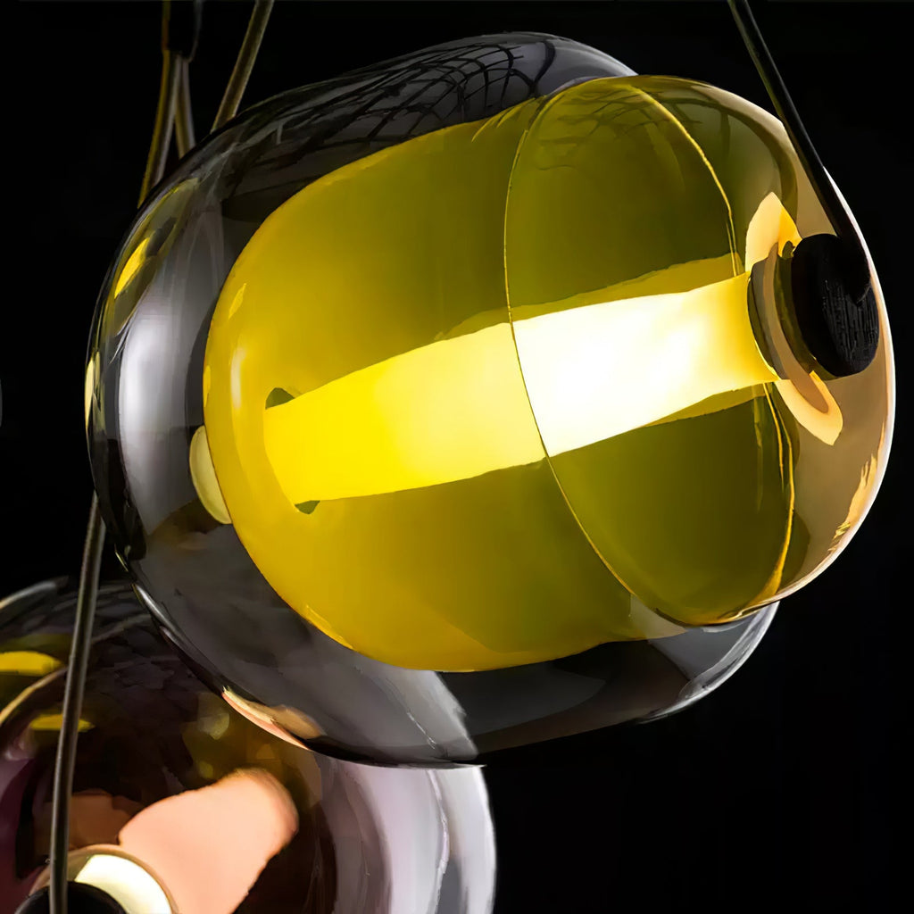 Cello Hand-Blown Glass Pendant Light - Elegant Pear-Shaped Hanging Lamp for Kitchen & Dining Room