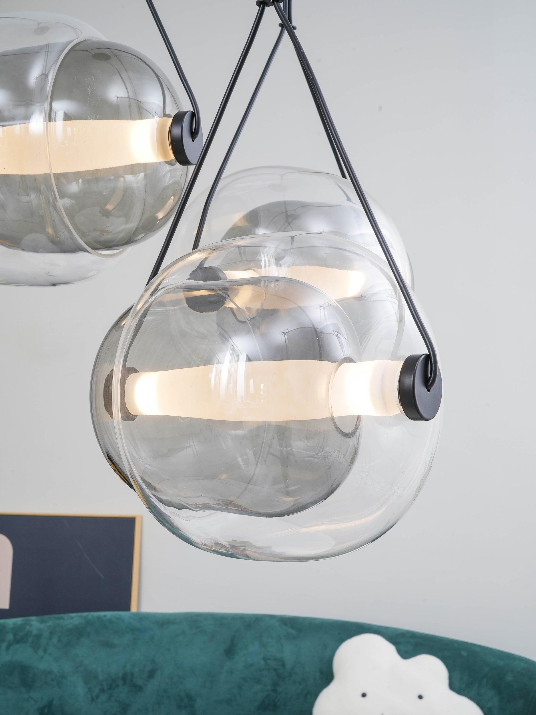 Cello Hand-Blown Glass Pendant Light - Elegant Pear-Shaped Hanging Lamp for Kitchen & Dining Room