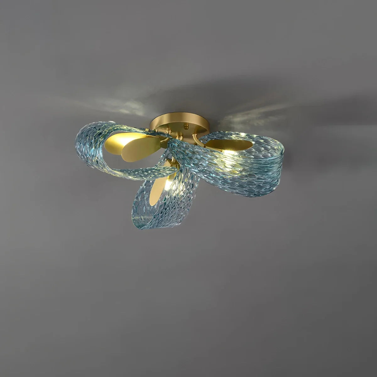 modern blue art glass ceiling light