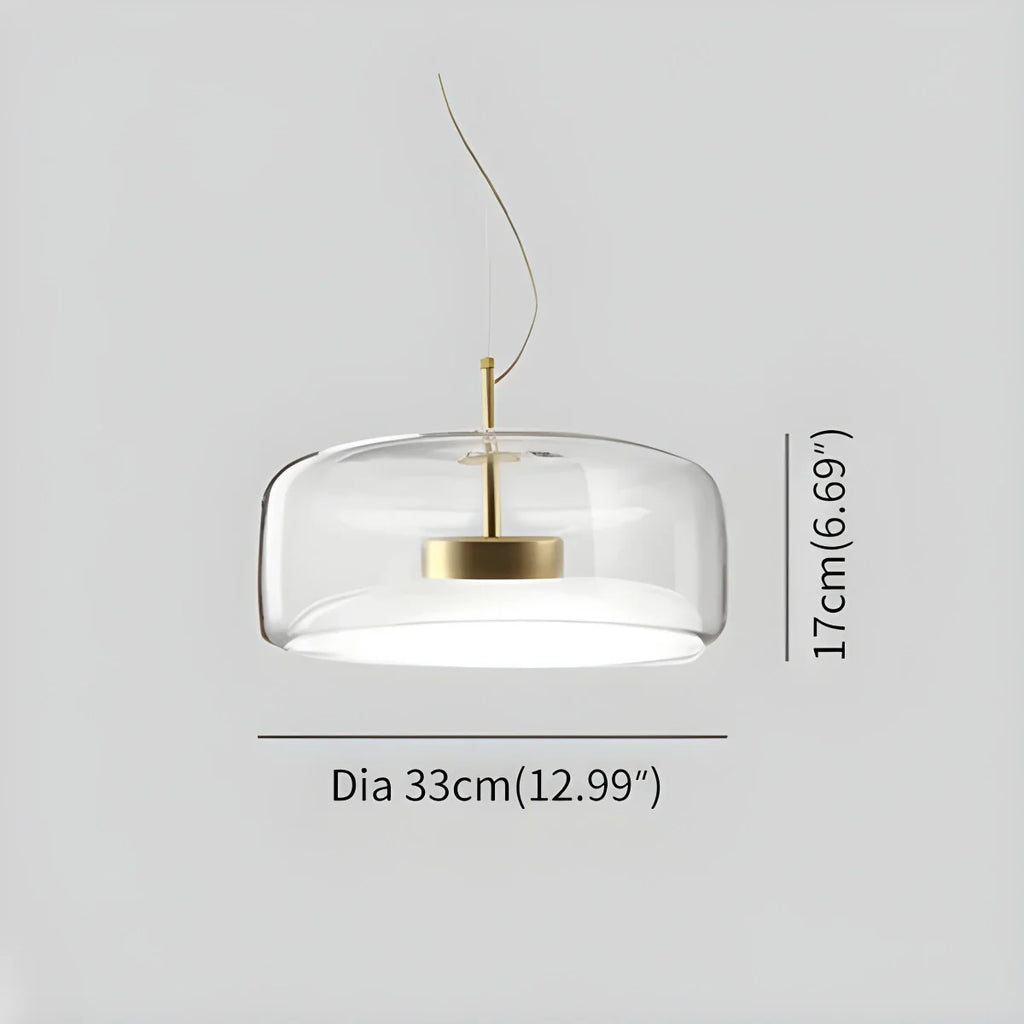Modern Artisan Glass Pendant - Elegant Hand-Blown Globe Hanging Light for Dining Room