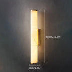 Modern Spanish Alabaster Sconce - Luxury Cylindrical Natural Stone Wall Light for Hallway & Bedroom