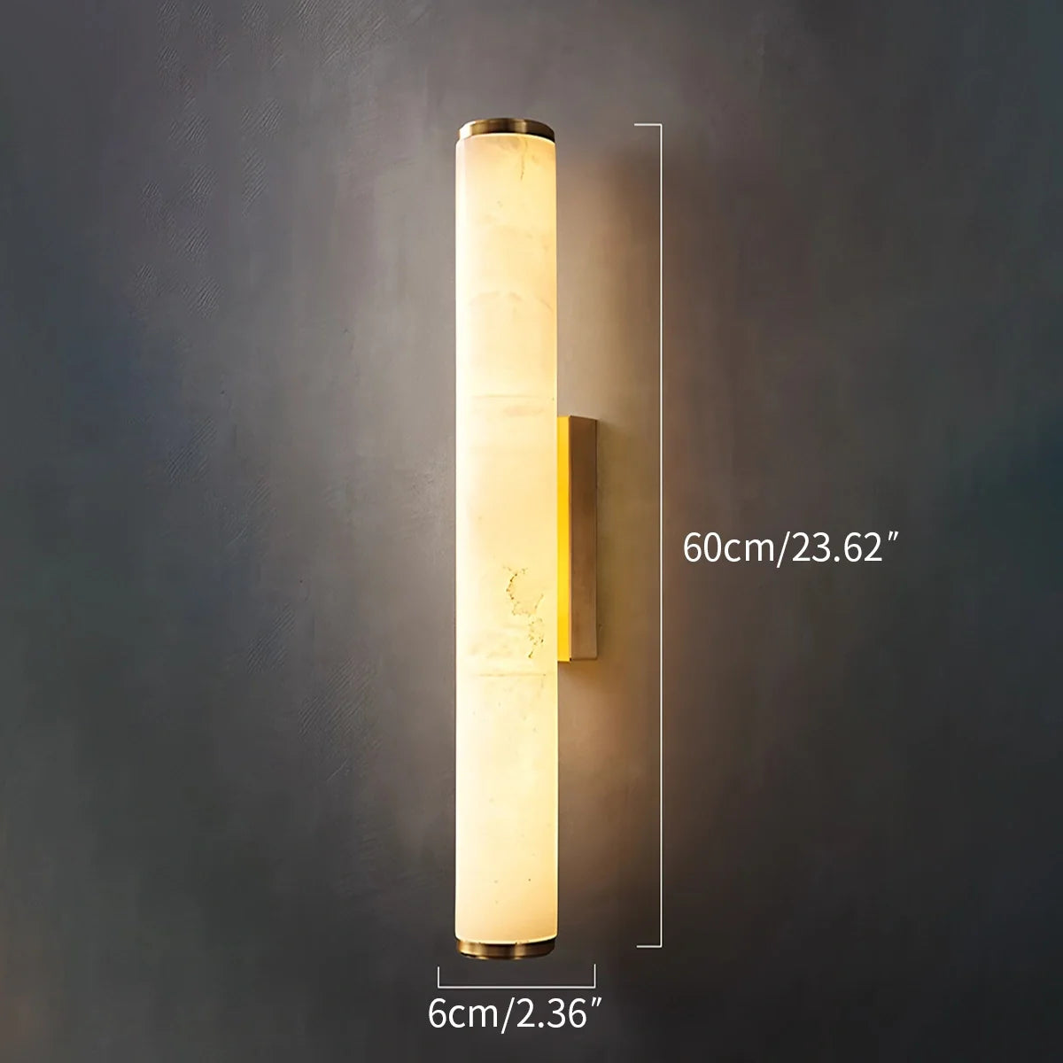 Modern Spanish Alabaster Sconce - Luxury Cylindrical Natural Stone Wall Light for Hallway & Bedroom