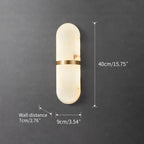 Melange Pill Sconce - Luxury Spanish Alabaster Wall Light with Natural Stone Veining