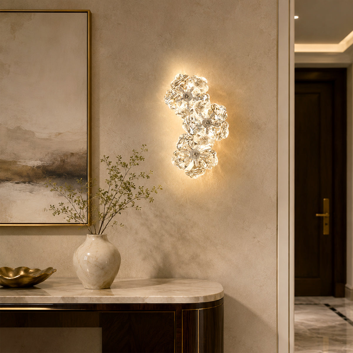 Crystal Flower Wall Lamp