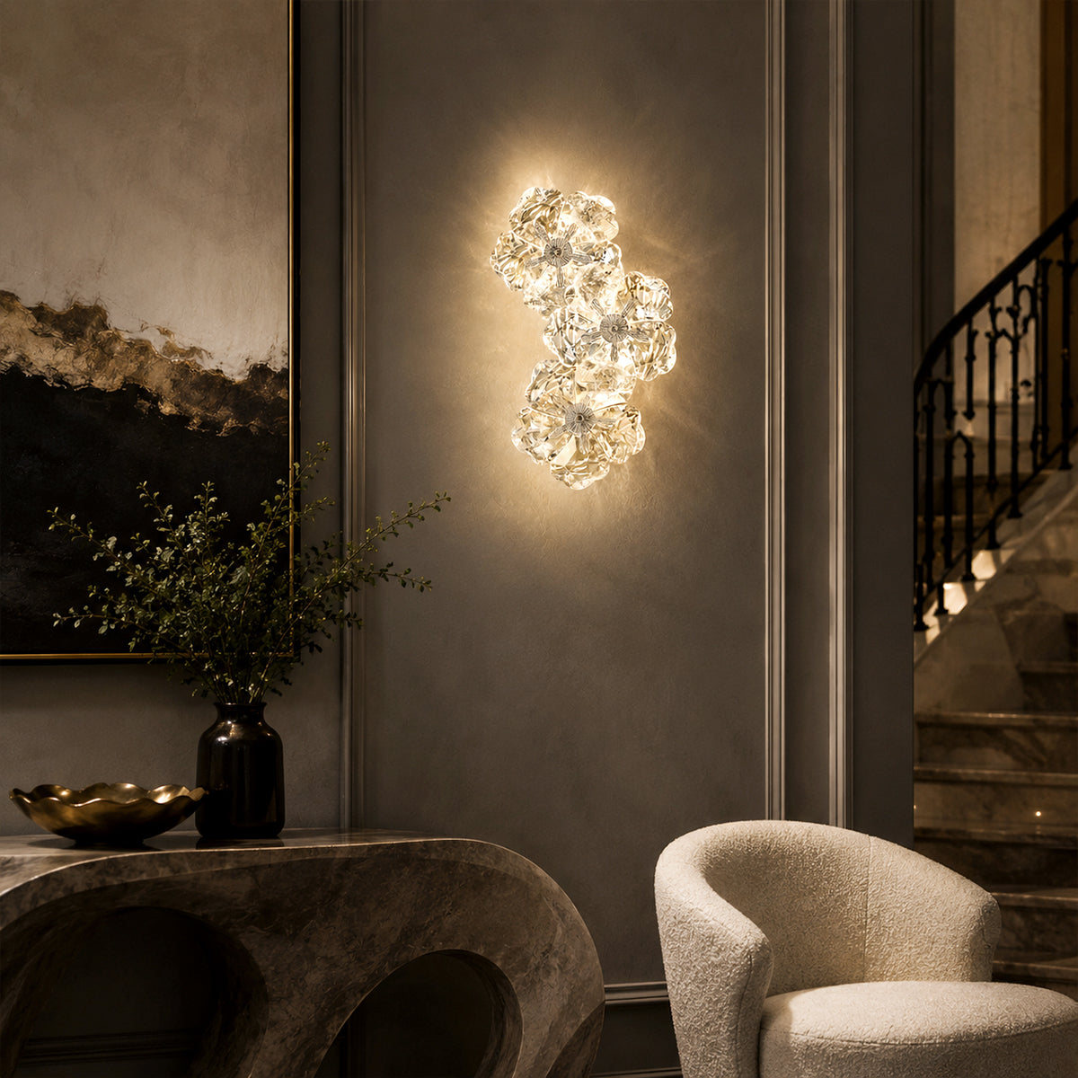 Crystal Flower Wall Lamp