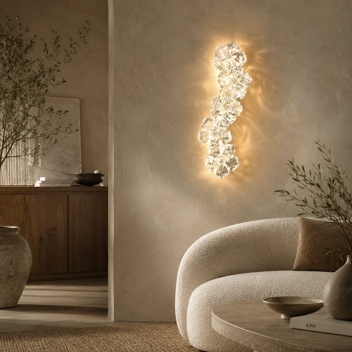 Crystal Flower Wall Lamp