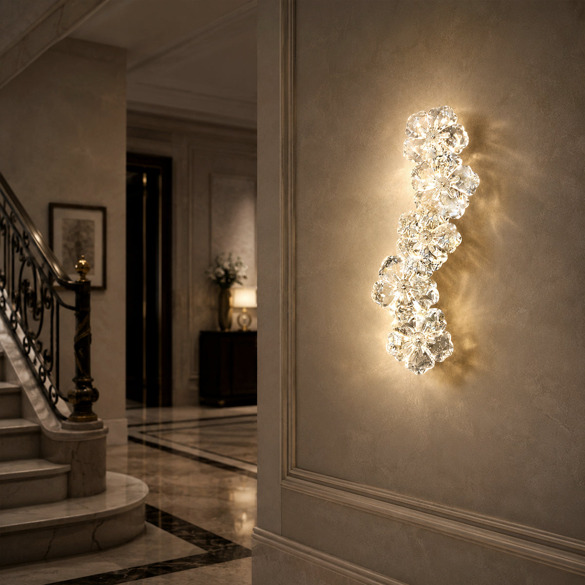 Crystal Flower Wall Lamp