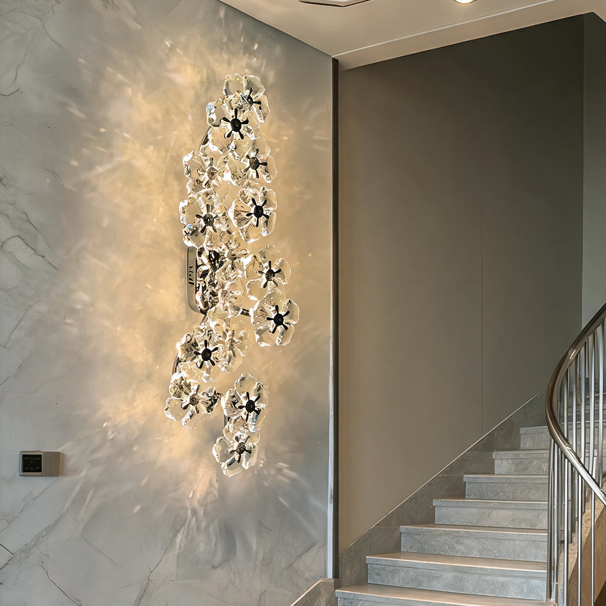 Crystal Flower Wall Lamp