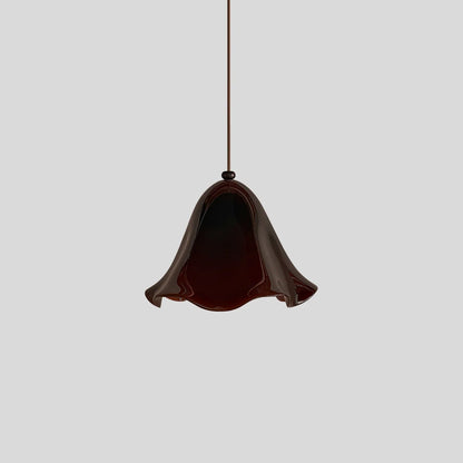 Dark brown flower glass pendant light