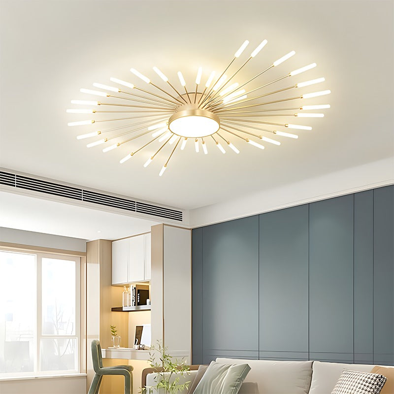Artistic Fireworks Ceiling Light - Modern Swirl Burst Flush Mount for Living Room