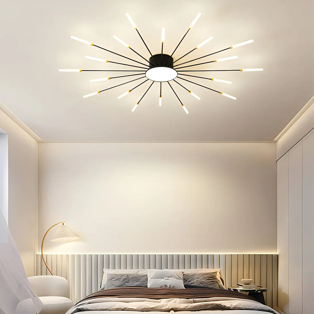 Artistic Fireworks Ceiling Light - Modern Swirl Burst Flush Mount for Living Room