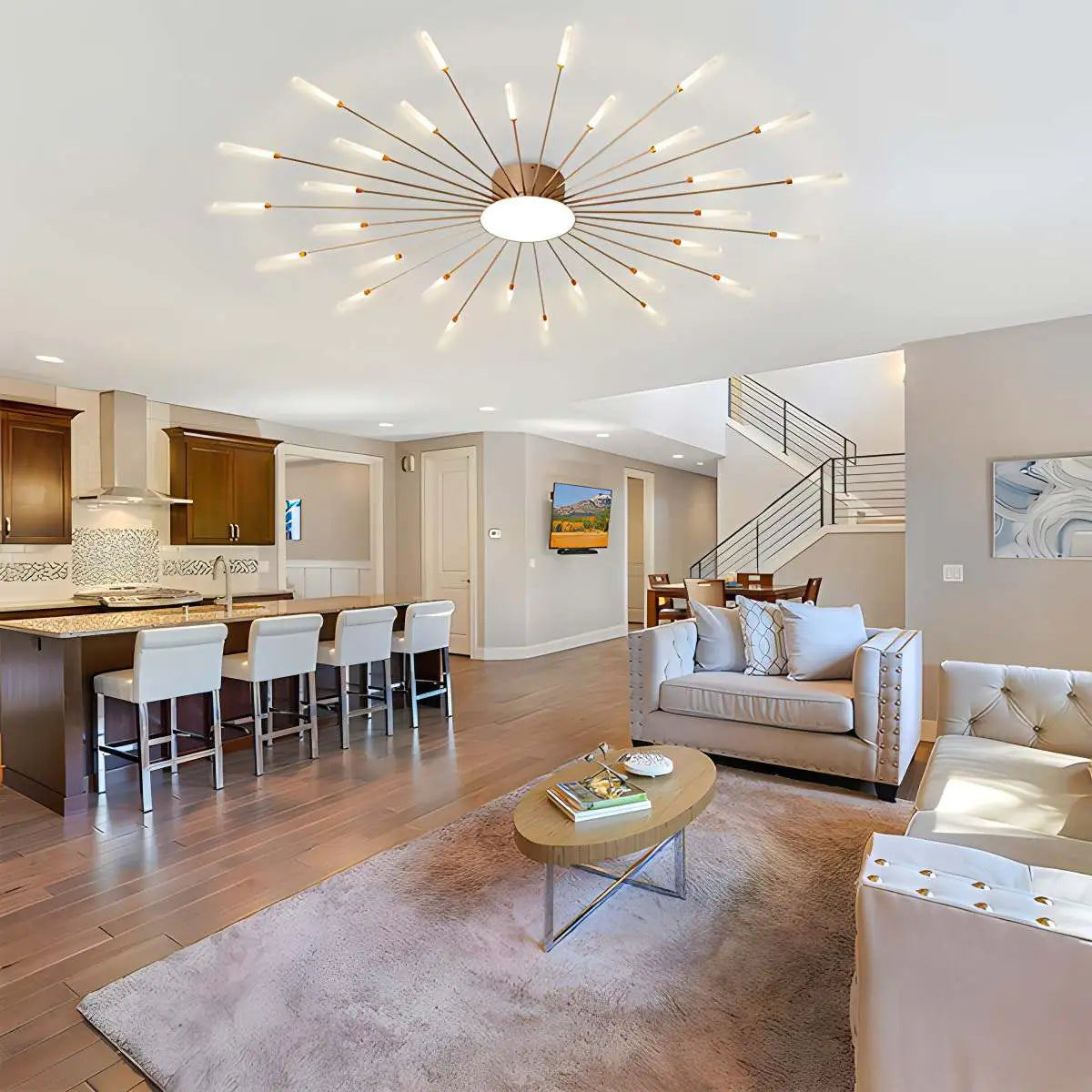 Swirl Flush Mount Ceiling Light for Living Room