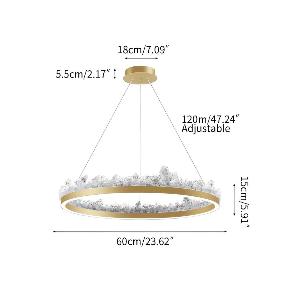 Modern Iceberg Chandelier - Luxury Hand-Poured Textured Glass Pendant for Dining & Living Room