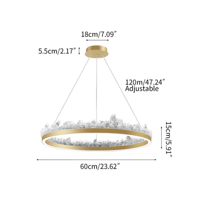 Textured Glass Chandelier for Dining and Living Room