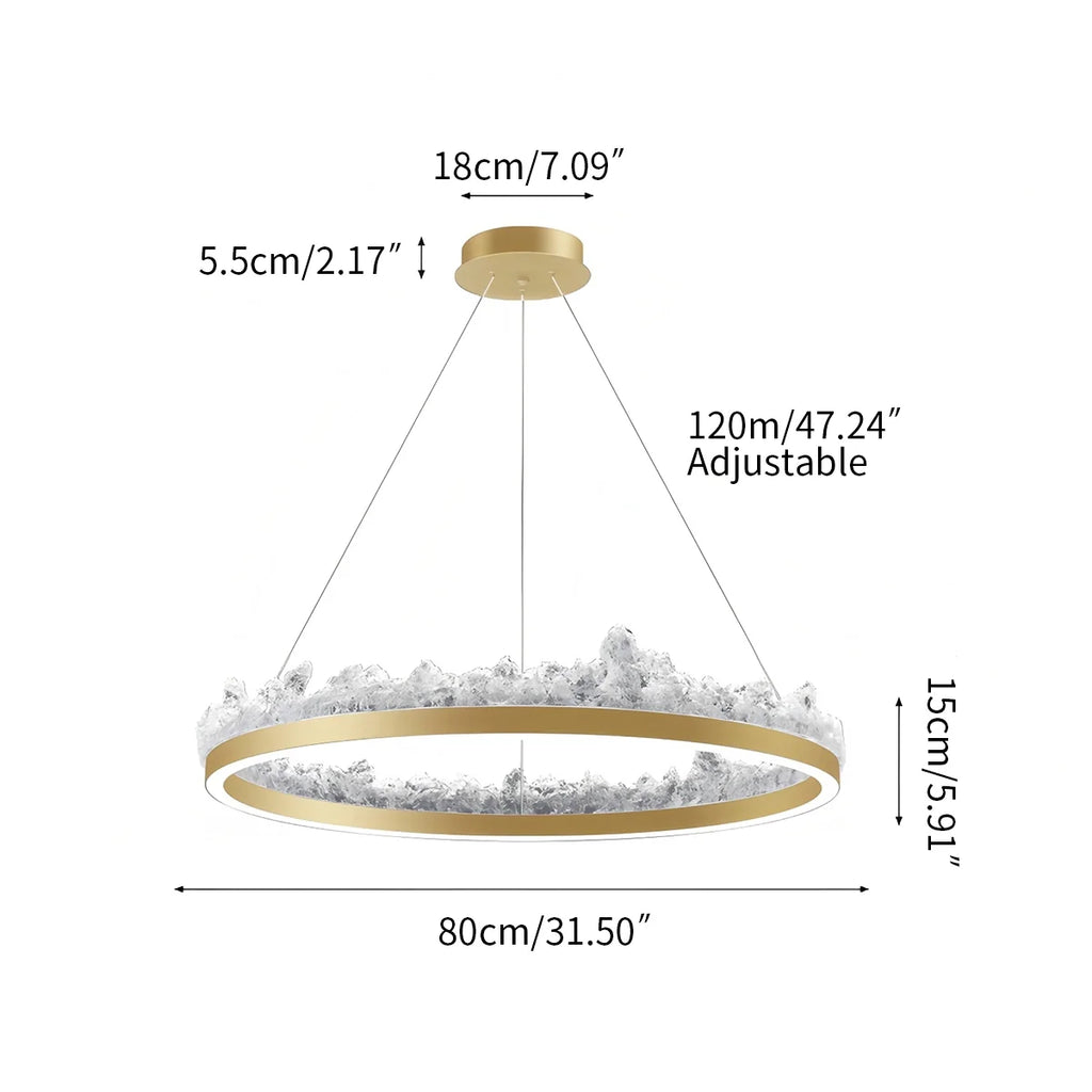 Modern Iceberg Chandelier - Luxury Hand-Poured Textured Glass Pendant for Dining & Living Room
