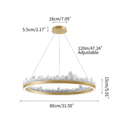 Textured Glass Chandelier for Dining and Living Room