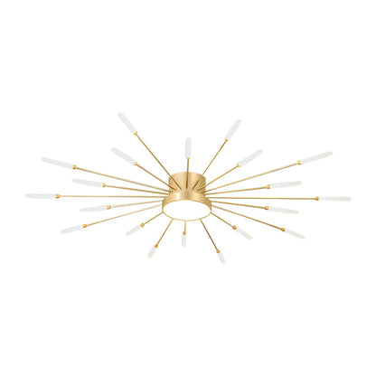 Nuvlight Fireworks Swirl Ceiling Light for Living Room Gold 20+1 Lights Dimmable With Remote