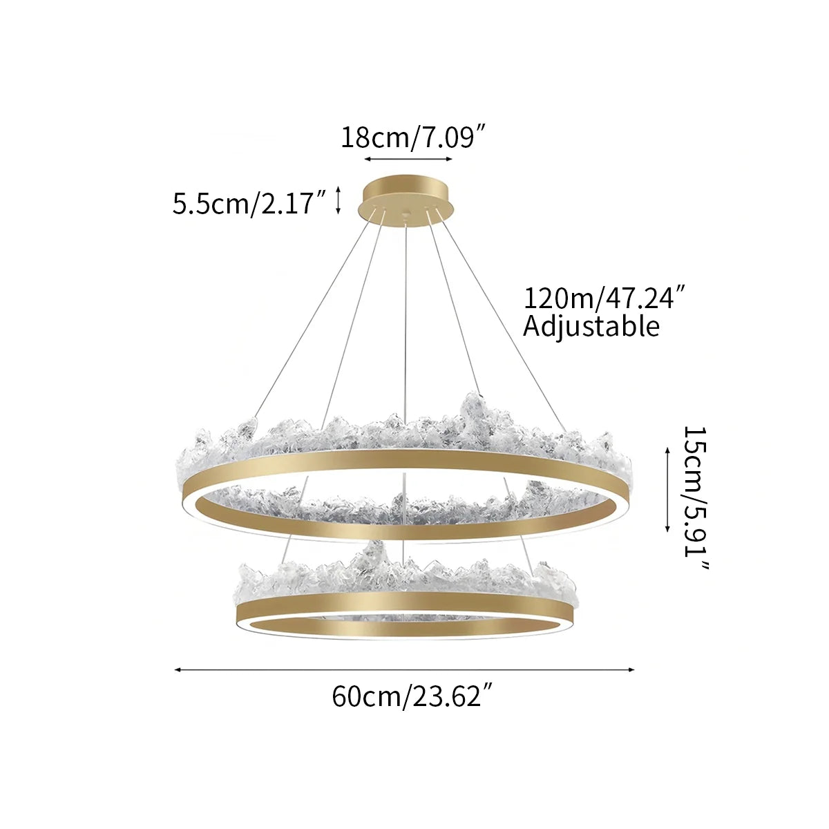 Modern Iceberg Chandelier - Luxury Hand-Poured Textured Glass Pendant for Dining & Living Room