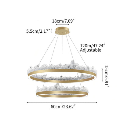 Textured Glass Chandelier for Dining and Living Room