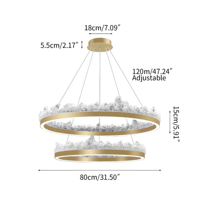 Textured Glass Chandelier for Dining and Living Room