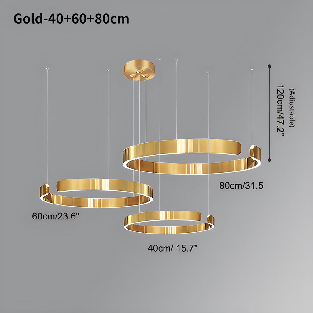 Modern Ring Chandelier - Minimalist LED Circular Pendant Light for Living Room & Office