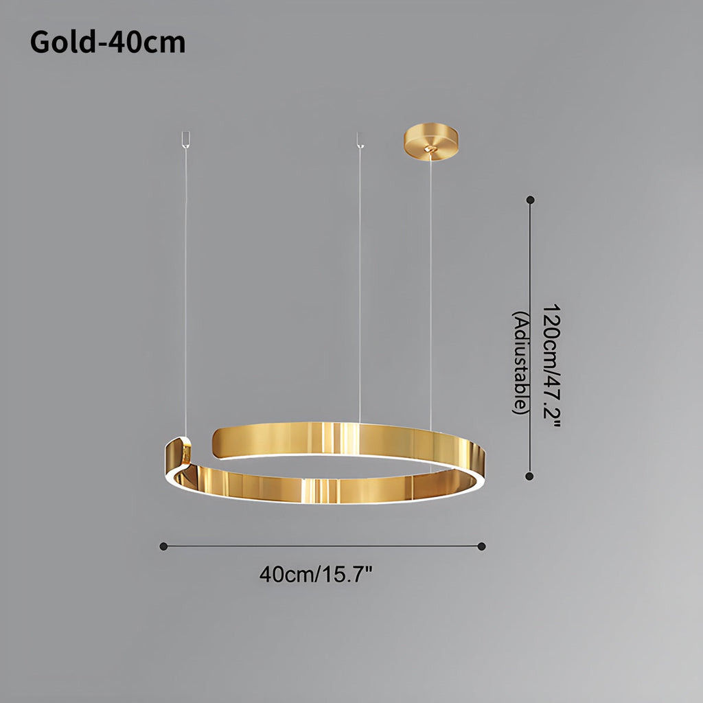 Modern Ring Chandelier - Minimalist LED Circular Pendant Light for Living Room & Office