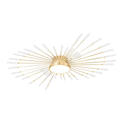 Nuvlight Fireworks Swirl Ceiling Light for Living Room Gold 42+1 Lights Dimmable With Remote