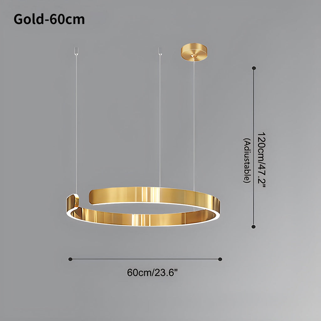 Modern Ring Chandelier - Minimalist LED Circular Pendant Light for Living Room & Office