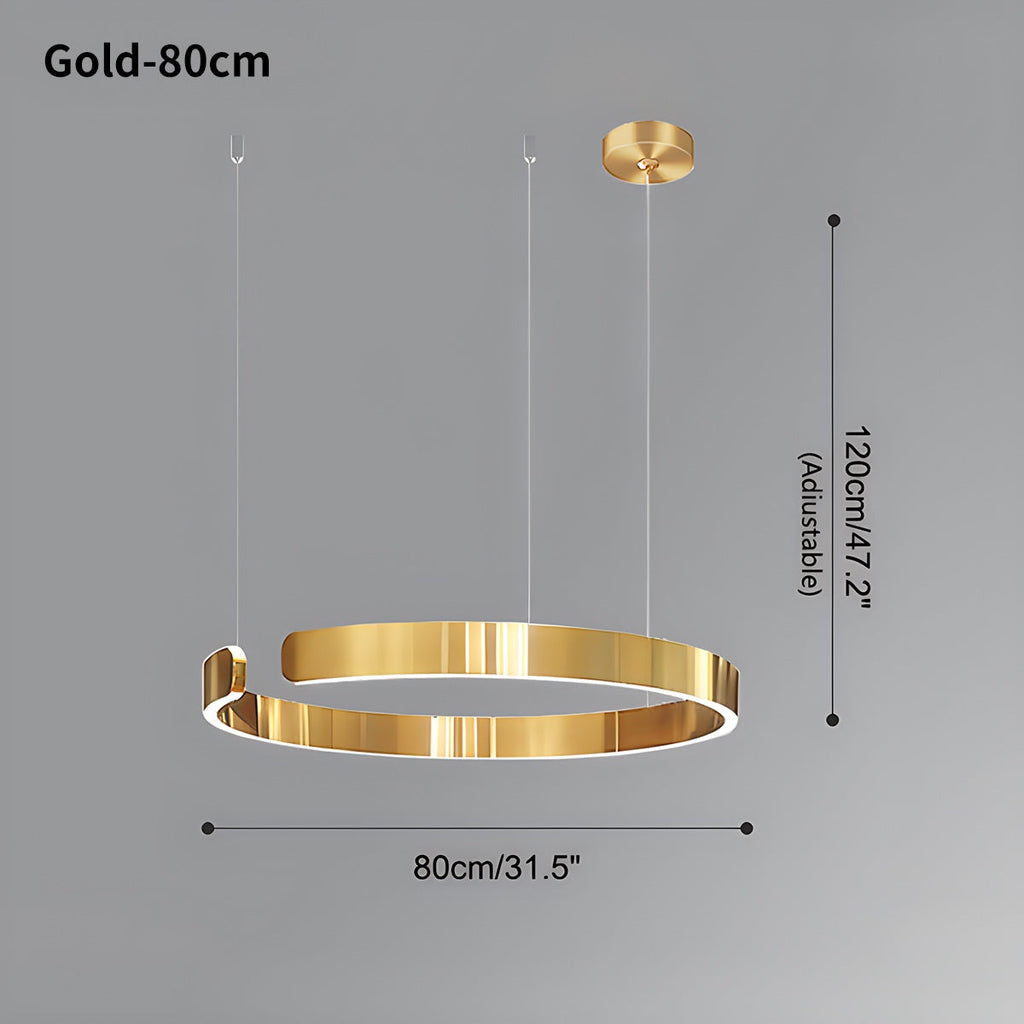 Modern Ring Chandelier - Minimalist LED Circular Pendant Light for Living Room & Office