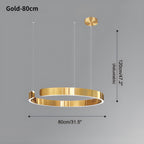 Modern Ring Chandelier - Minimalist LED Circular Pendant Light for Living Room & Office