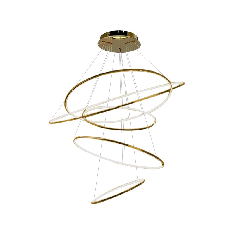 Grand Tiered Ring Chandelier - Modern Luxury Multi-Tier Lighting for Foyer & High Ceiling