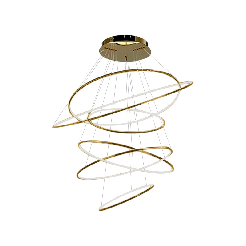 Grand Tiered Ring Chandelier - Modern Luxury Multi-Tier Lighting for Foyer & High Ceiling