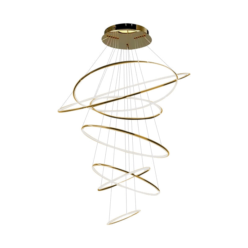 Grand Tiered Ring Chandelier - Modern Luxury Multi-Tier Lighting for Foyer & High Ceiling