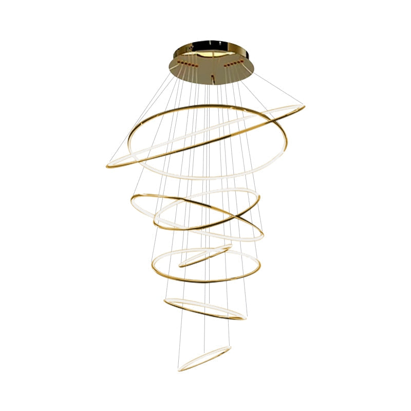 Grand Tiered Ring Chandelier - Modern Luxury Multi-Tier Lighting for Foyer & High Ceiling