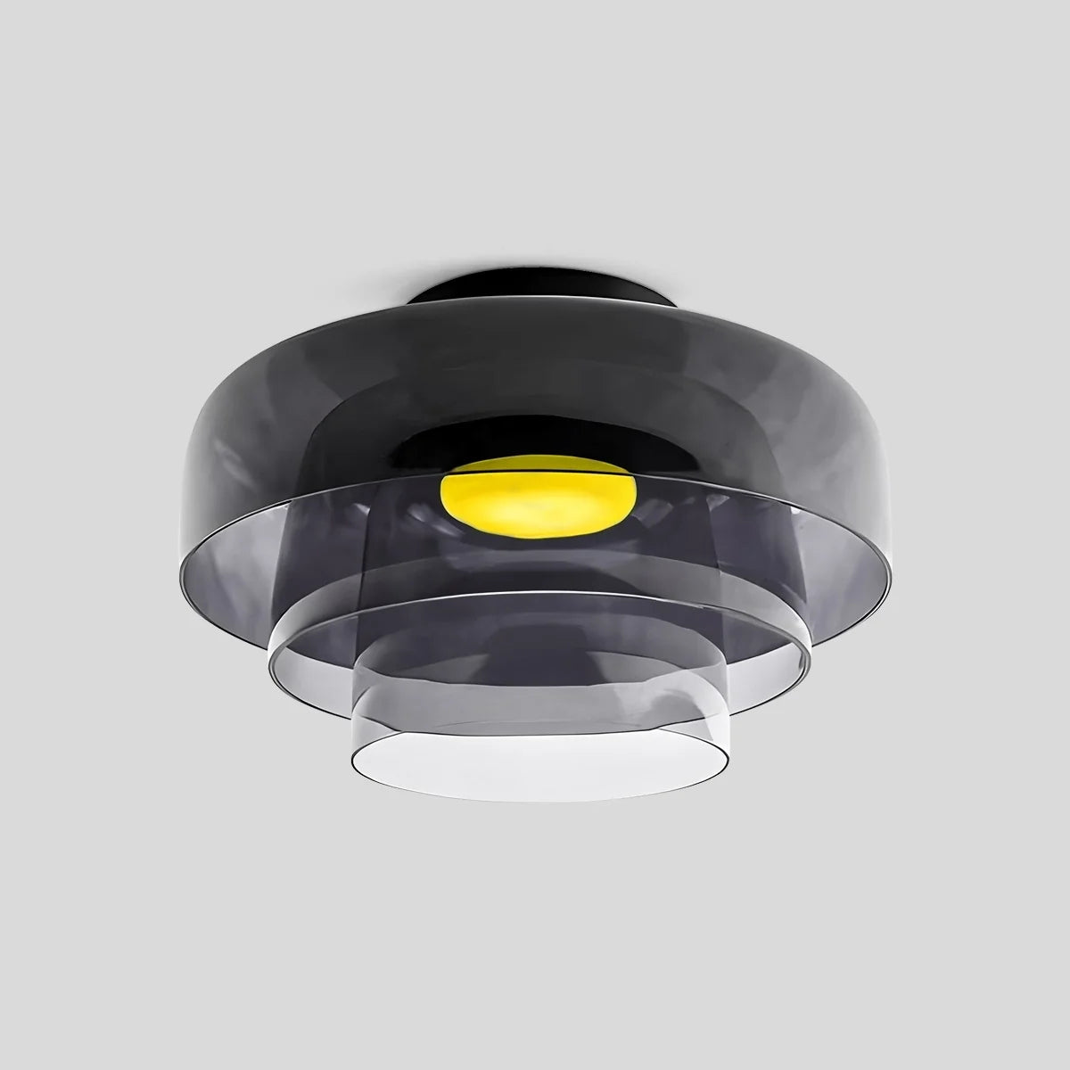  Colored Glass Ceiling Light for Bedroom Gray 3 Layer D42cm / 16.54″