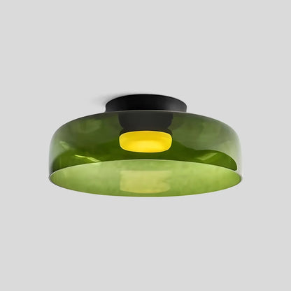  Colored Glass Ceiling Light for Bedroom Green 1 Layer D42cm / 16.54″
